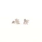 Silver Zircon Crown Studs