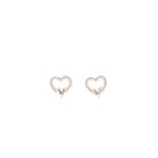Silver Zircon Heart Studs
