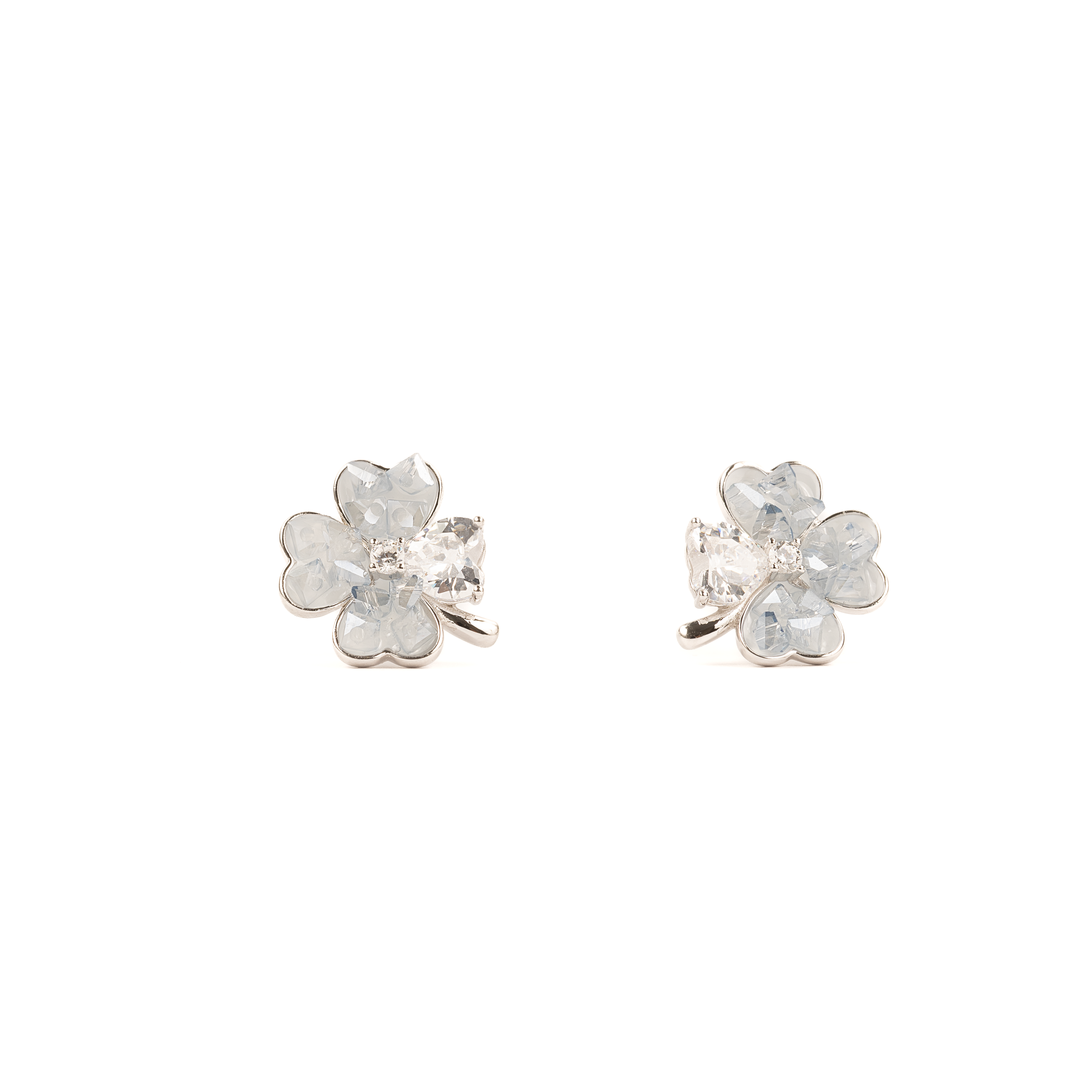 Silver Floral Petal Studs