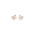 Silver Zircon Peacock Studs