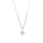 Minimalistic Silver Two Hearts Necklace