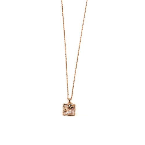 Golden Rose Square Necklace