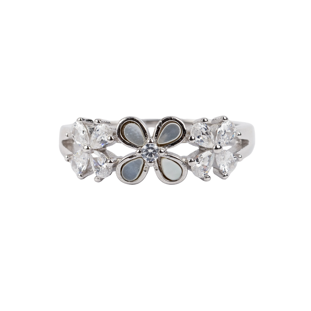 Silver Three Petal Ring
