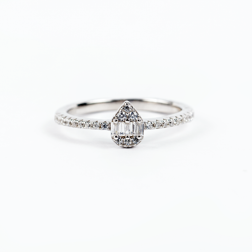 Silver Droplet Ring
