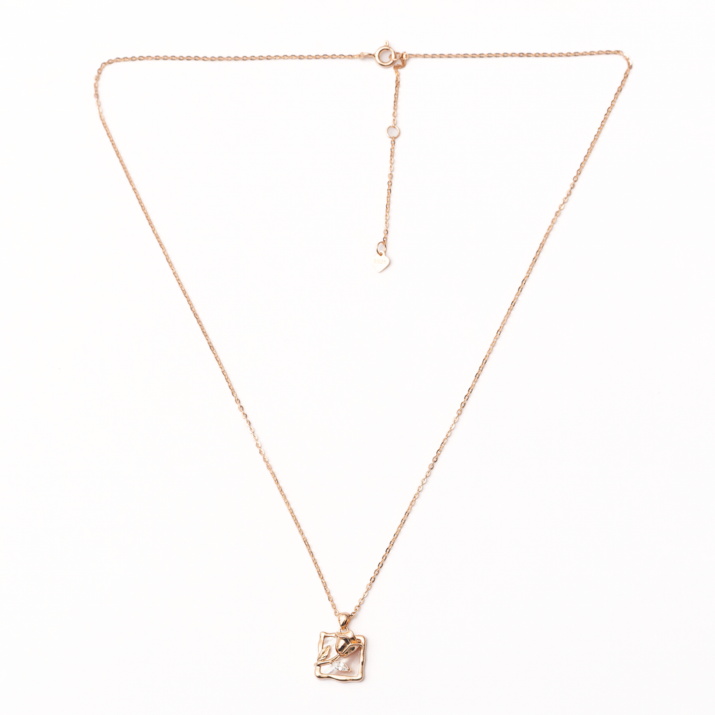 Minimalistic Square Silver Necklace