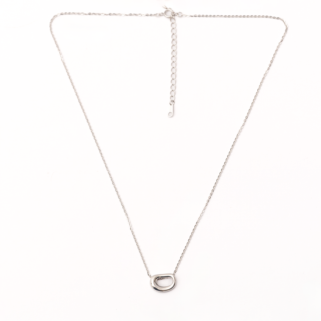 Minimalistic Handcrafted Loop Silver Necklace