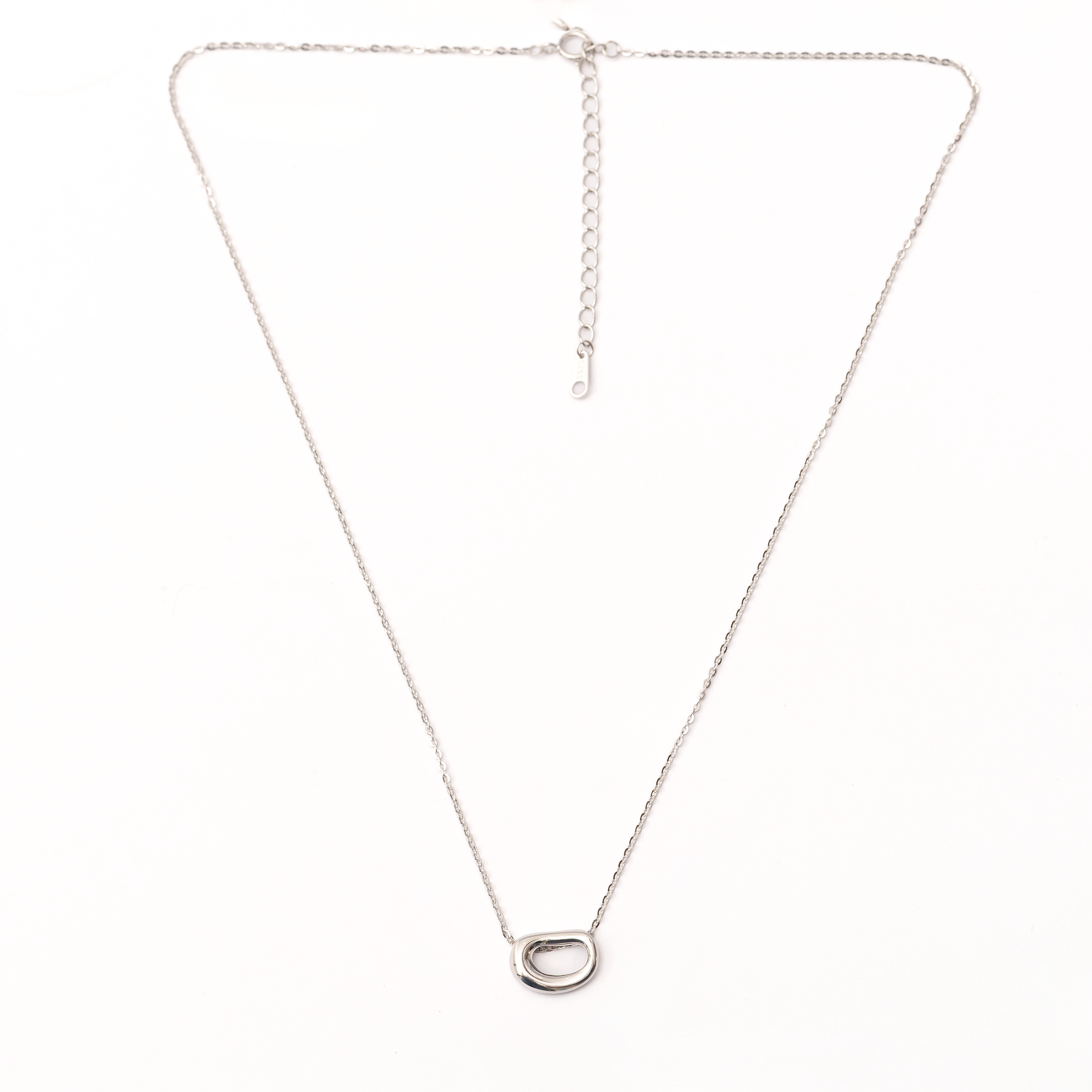 Minimalistic Handcrafted Loop Silver Necklace