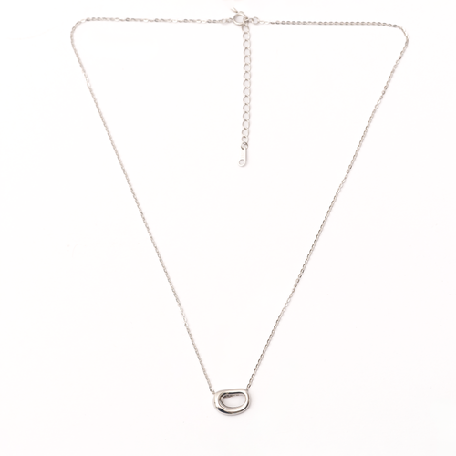 Minimalistic Handcrafted Loop Silver Necklace