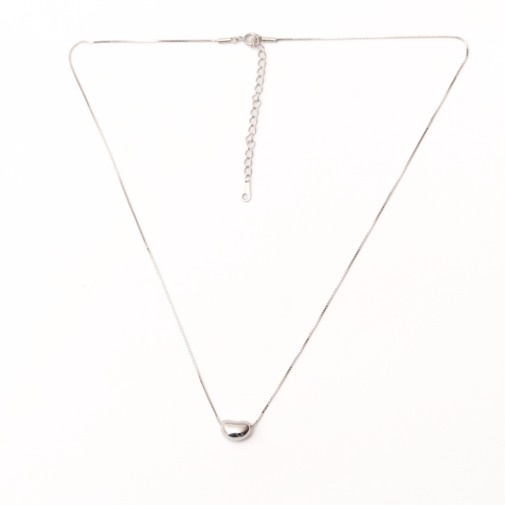 Minimalistic Silver Ellipsoid Necklace