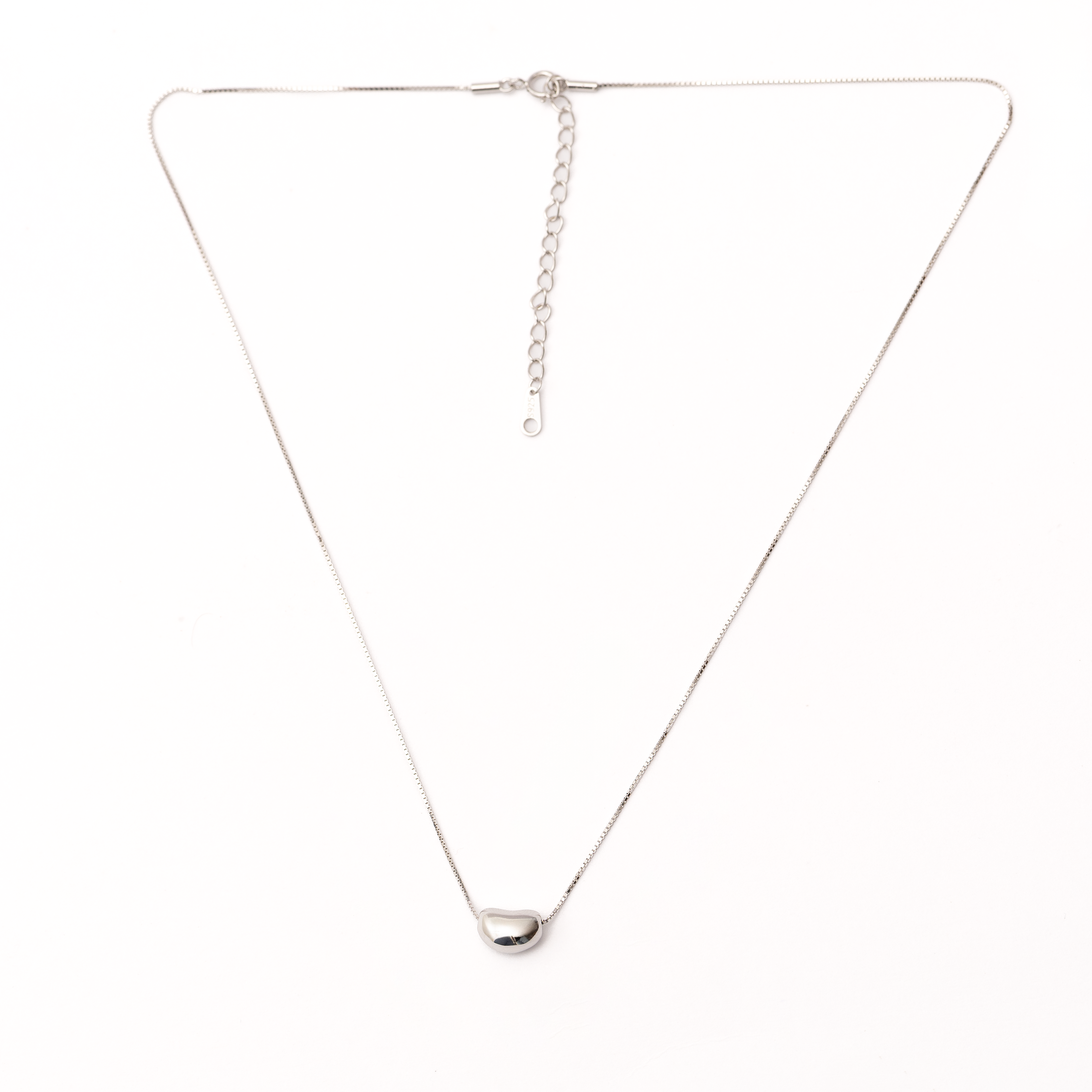 Minimalistic Silver Ellipsoid Necklace