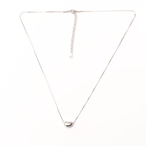Minimalistic Silver Ellipsoid Necklace