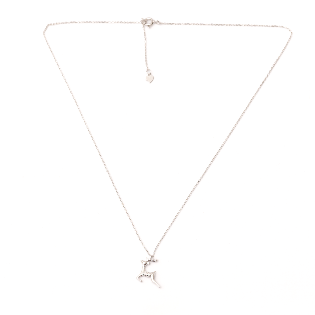 Minimalistic Silver Deer Necklace