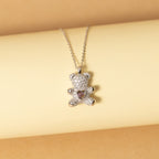 Silver Heart Teddy Necklace