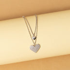 Minimalistic Silver Two Hearts Necklace