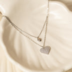 Minimalistic Silver Two Hearts Necklace