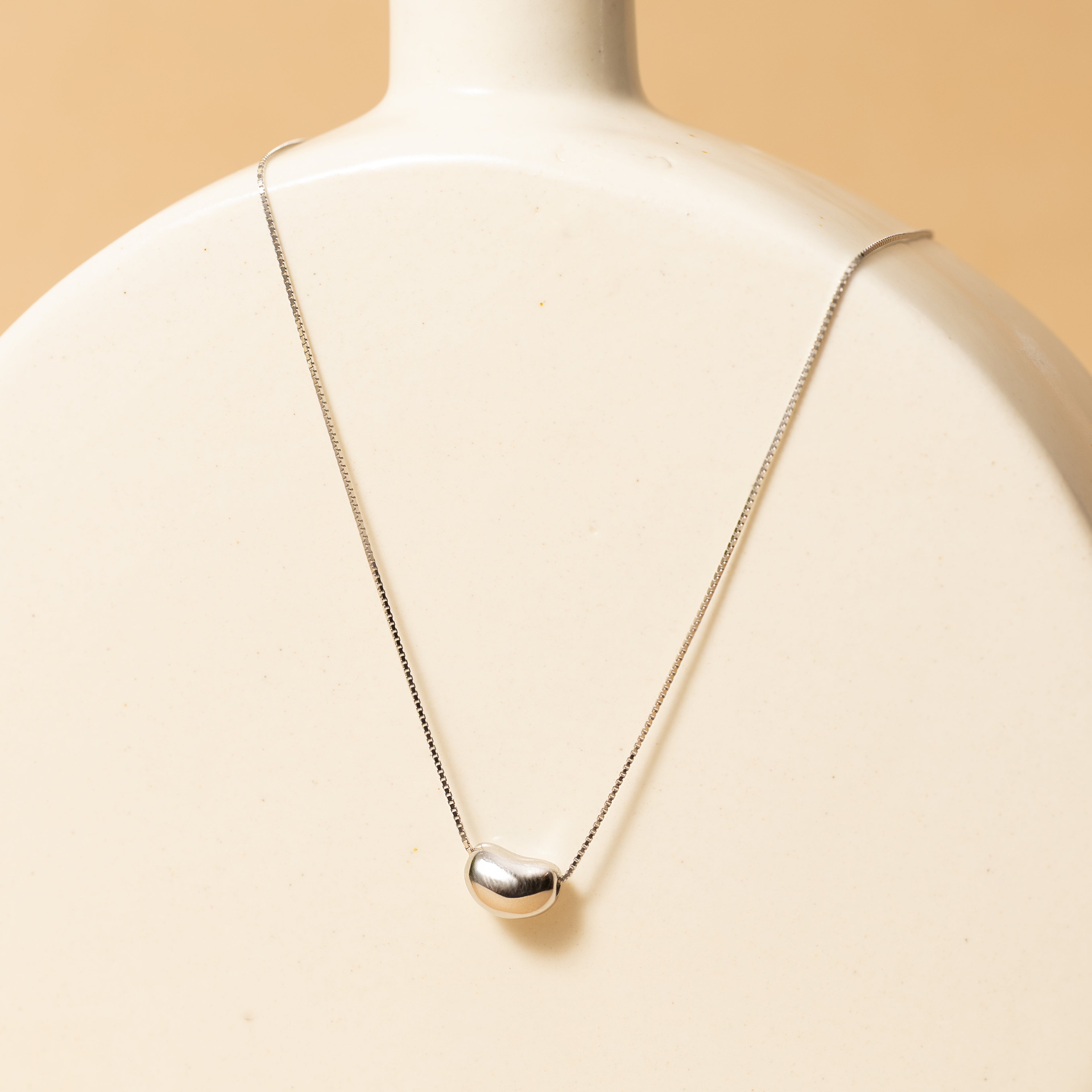 Minimalistic Silver Ellipsoid Necklace