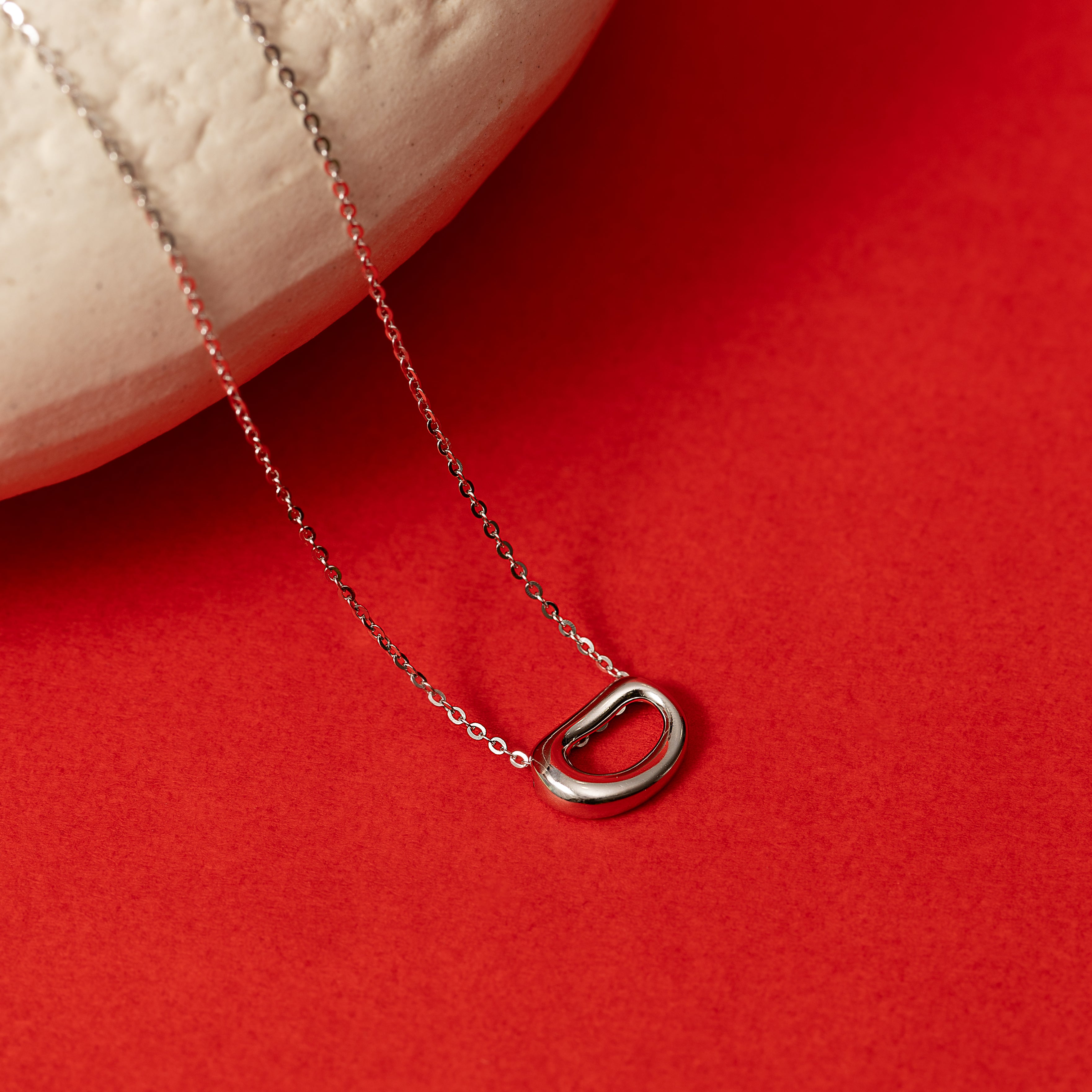 Minimalistic Handcrafted Loop Silver Necklace