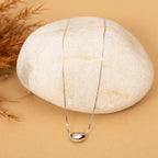 Minimalistic Silver Ellipsoid Necklace