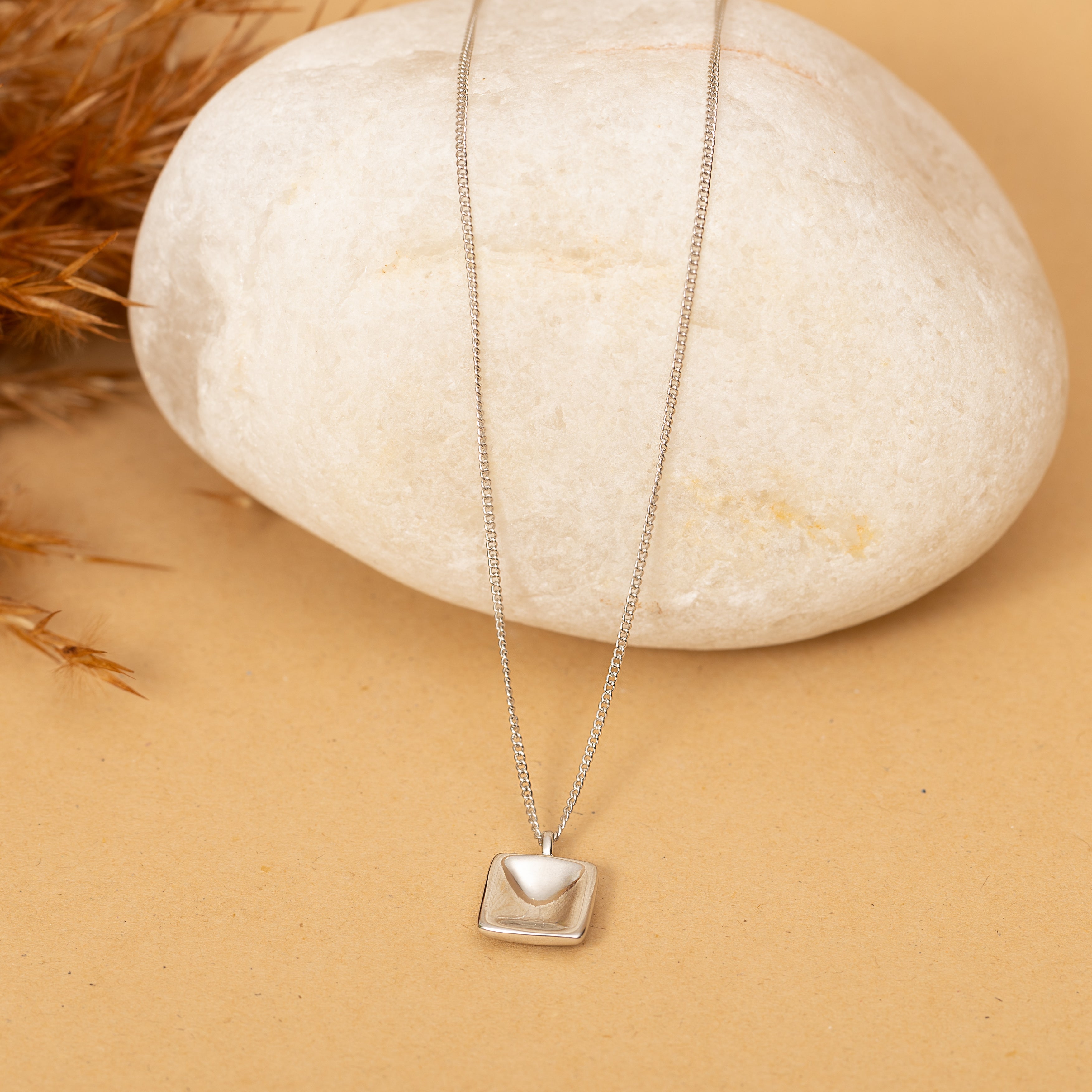 Minimalistic Square Silver Necklace