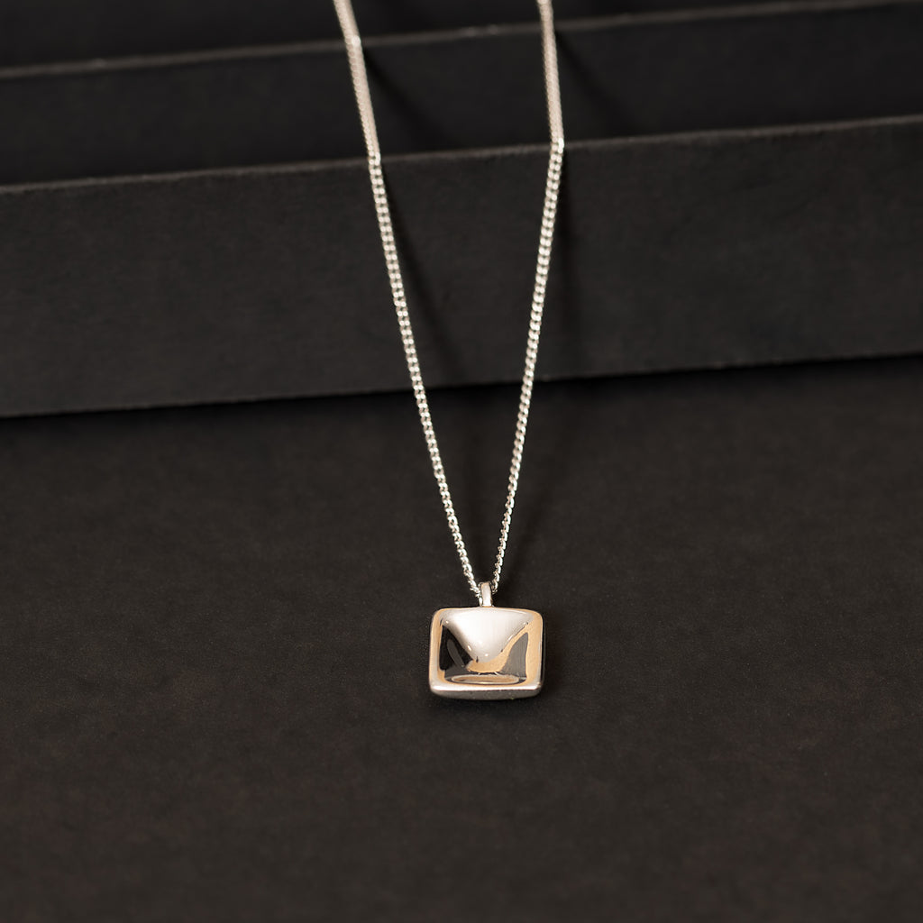 Minimalistic Square Silver Necklace