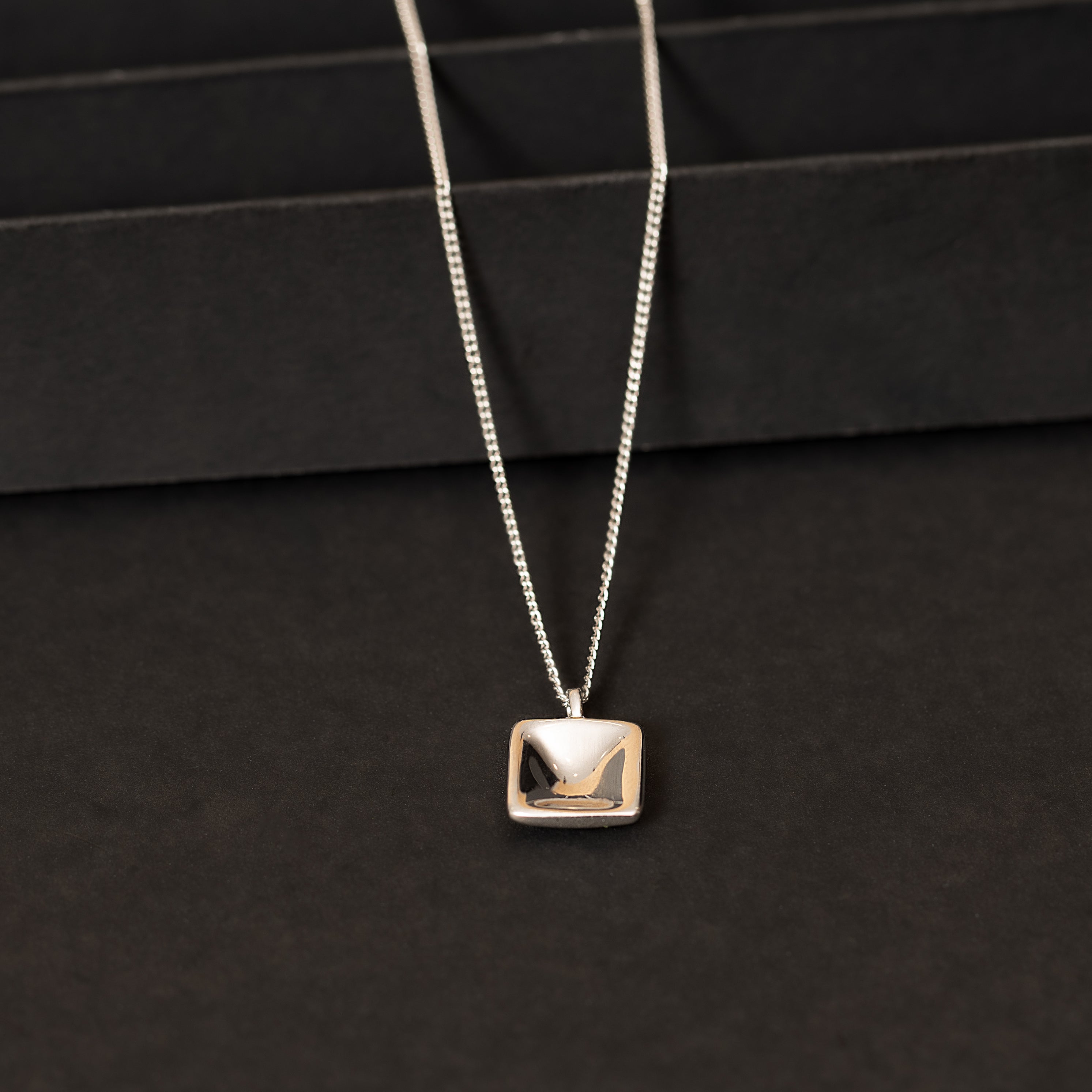 Minimalistic Square Silver Necklace