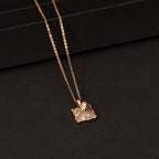 Golden Rose Square Necklace