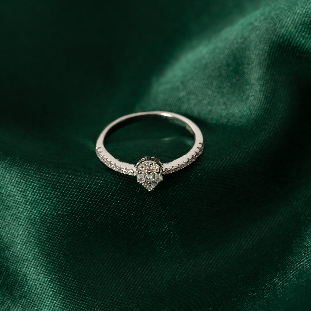 Silver Droplet Ring