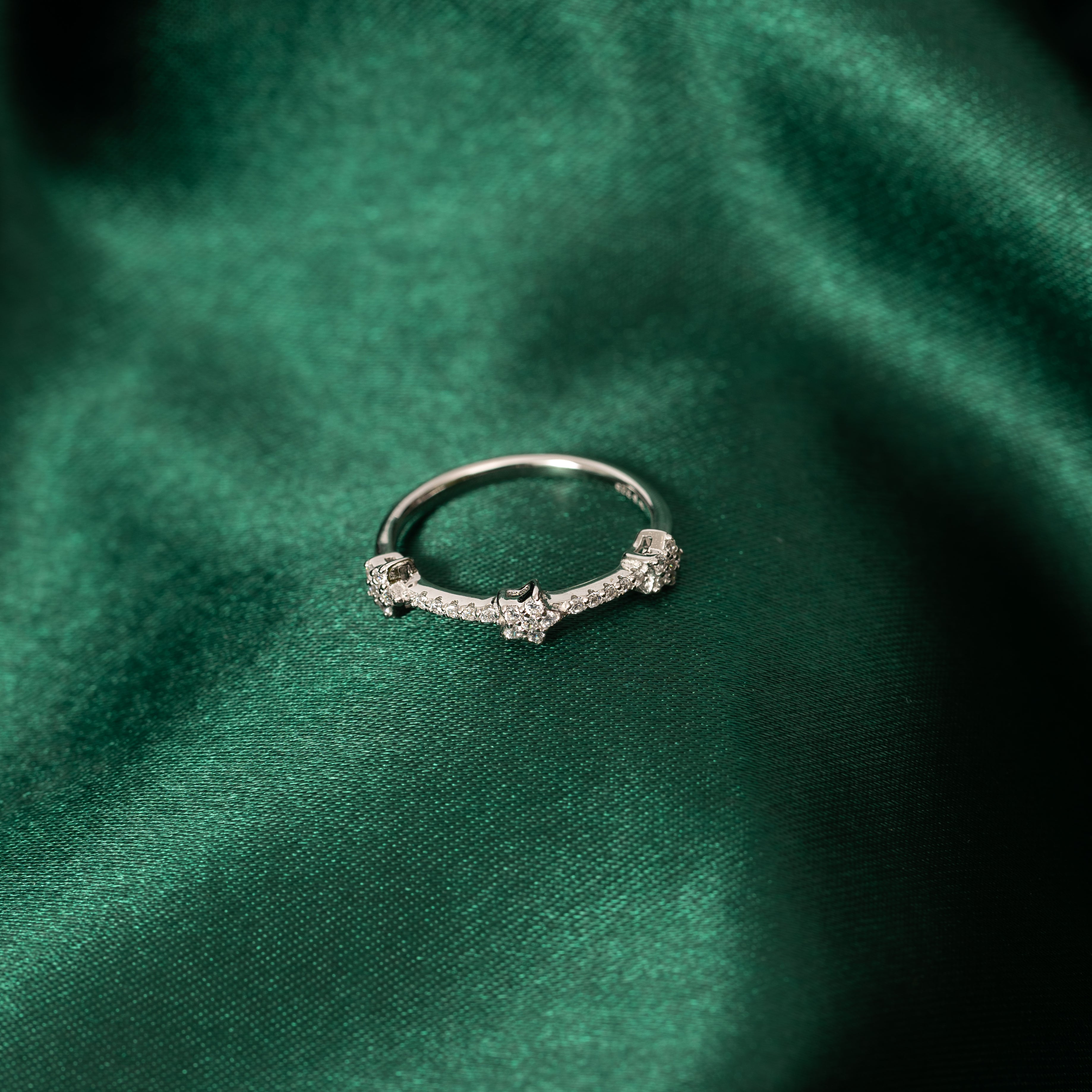 Silver Three Star Ring