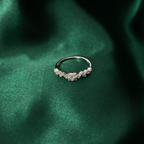 Silver ZigZag Stone Ring
