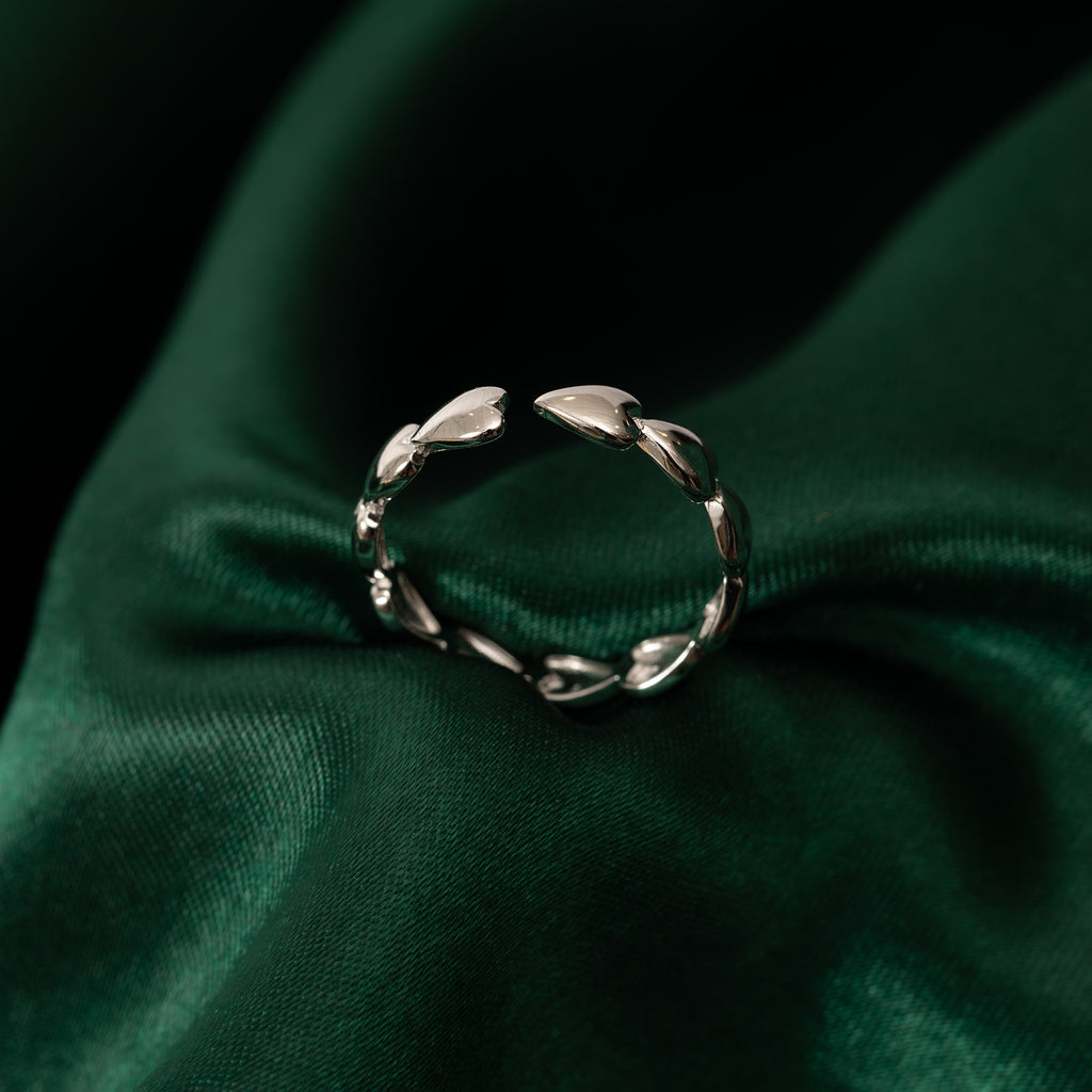 Silver Infinite Heart Band