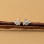 Silver Zircon Peacock Studs