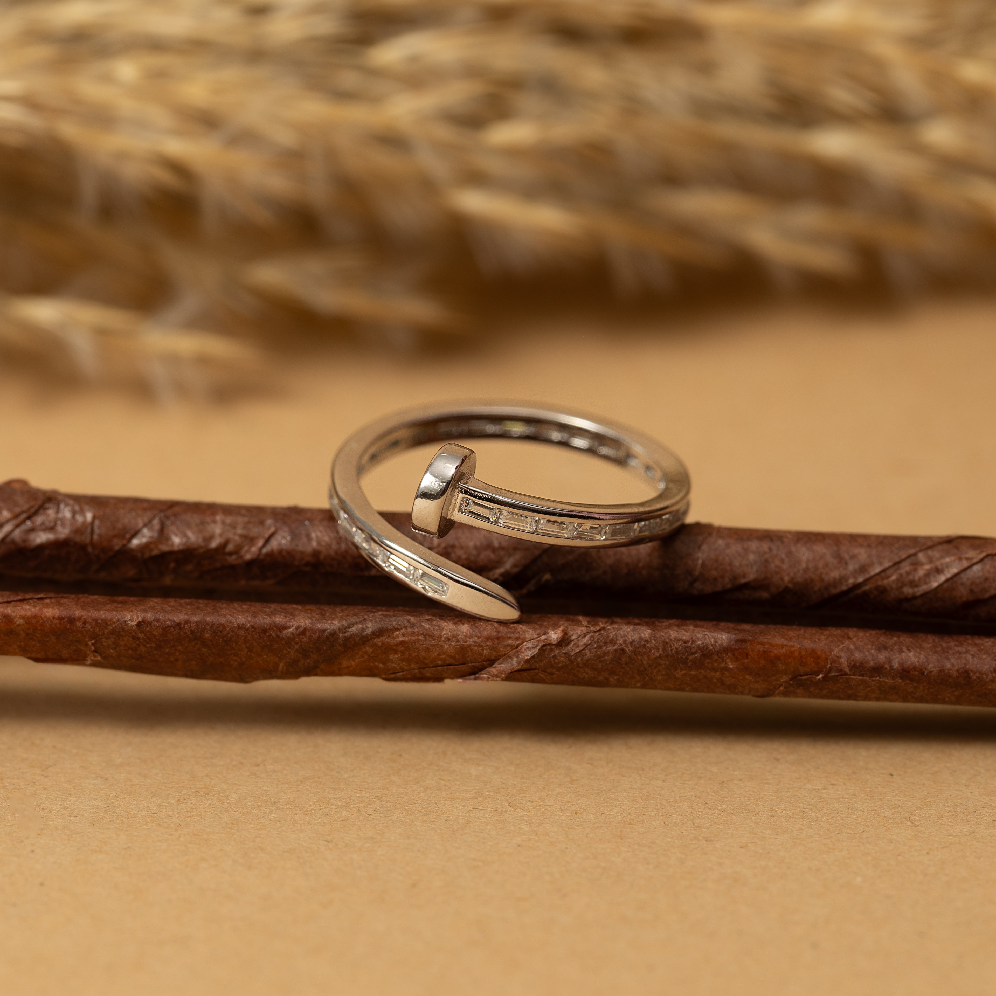 Silver Nail Loop Ring