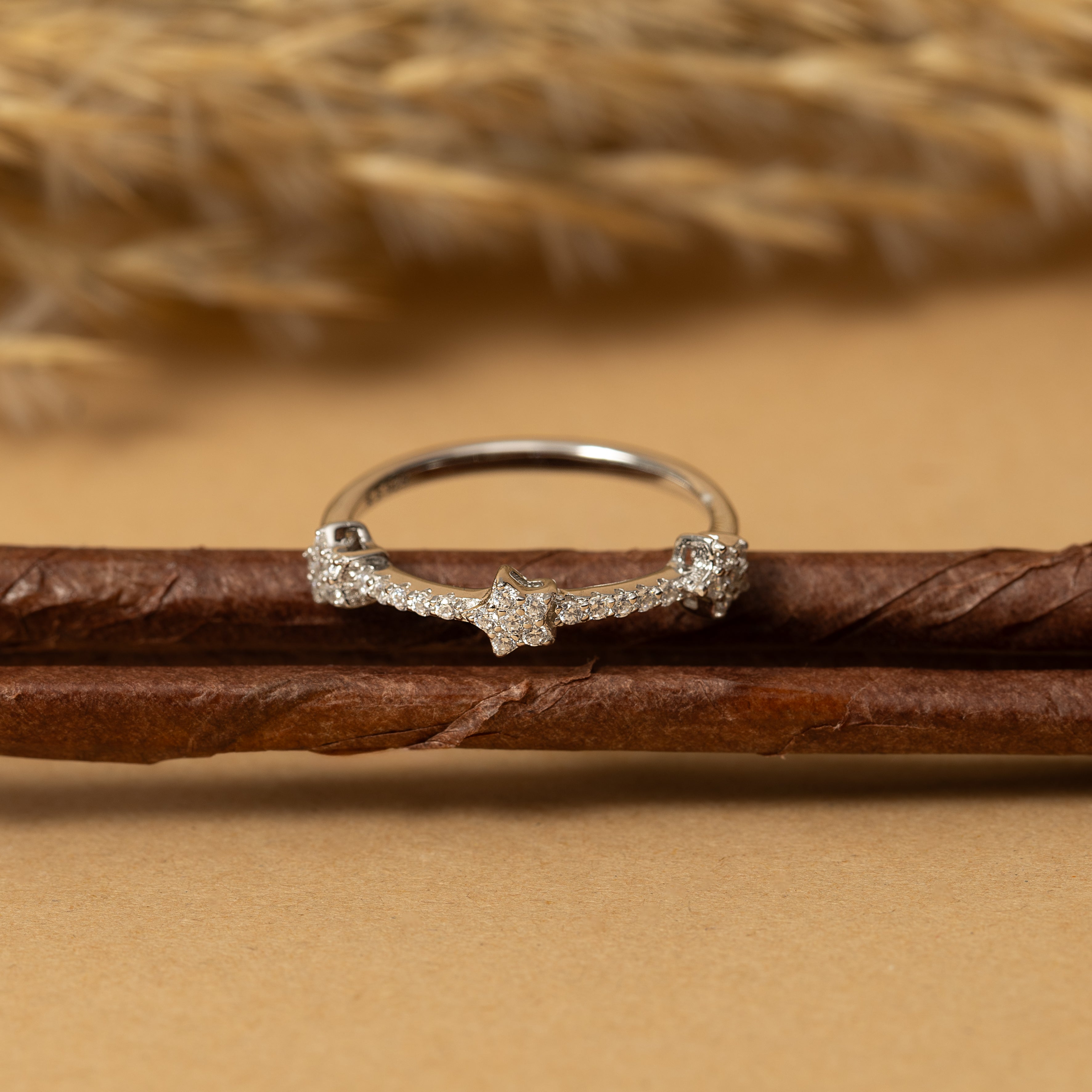 Silver Three Star Ring