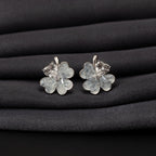 Silver Floral Petal Studs