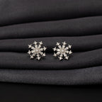Silver Zircon Snowflake Studs
