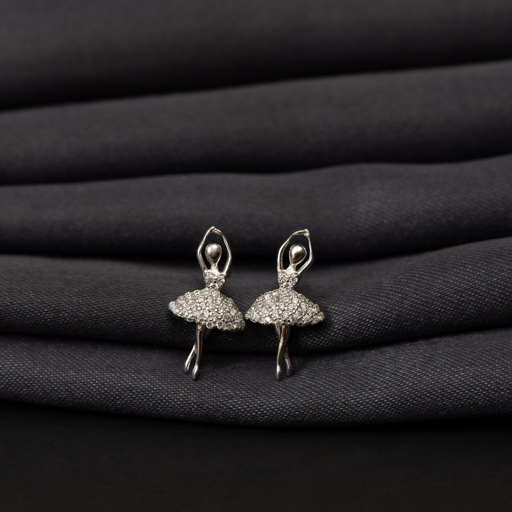 Silver Dancing Swirl Earrings