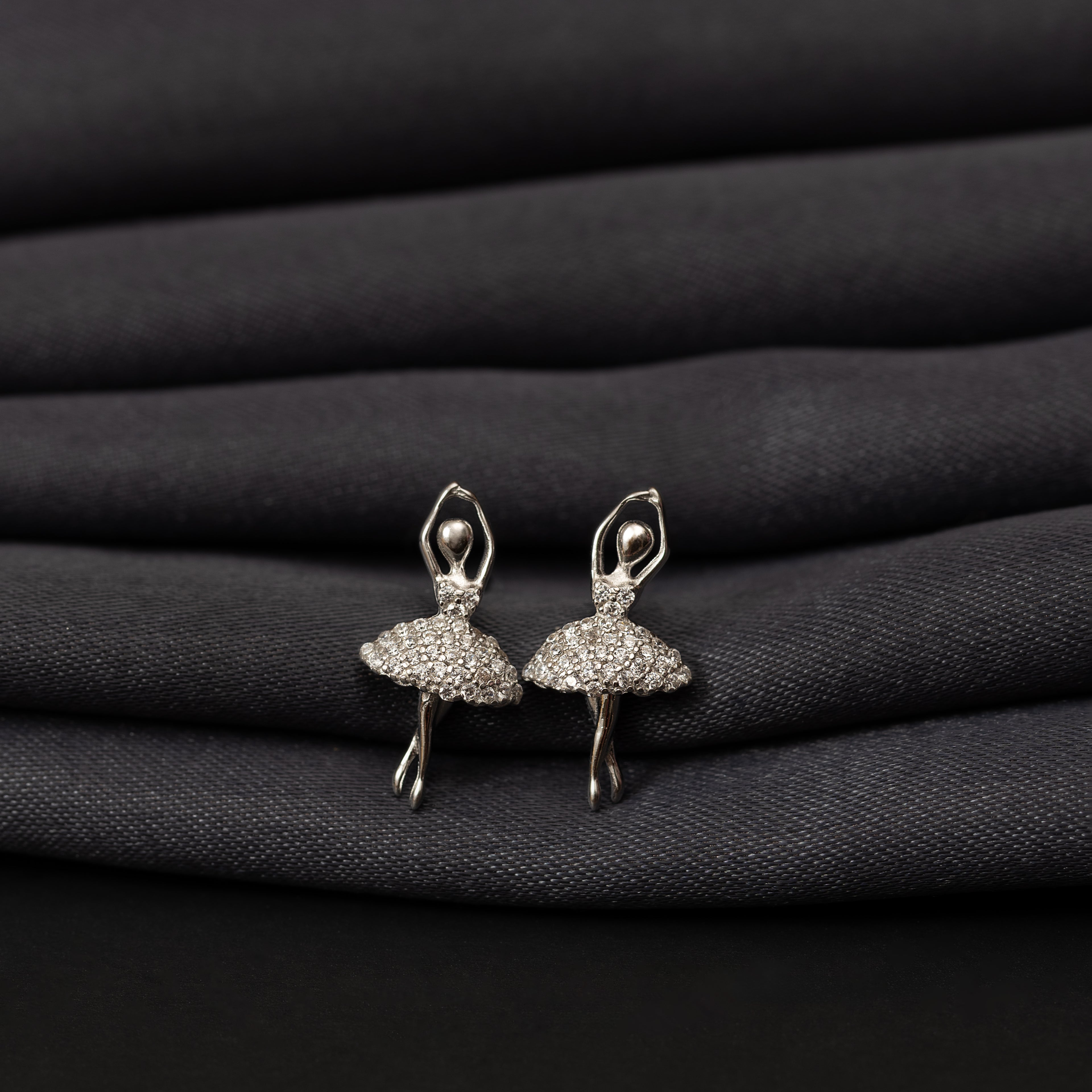 Silver Dancing Swirl Earrings