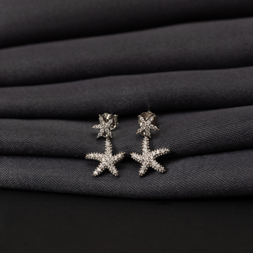 Silver Starfish Earrings