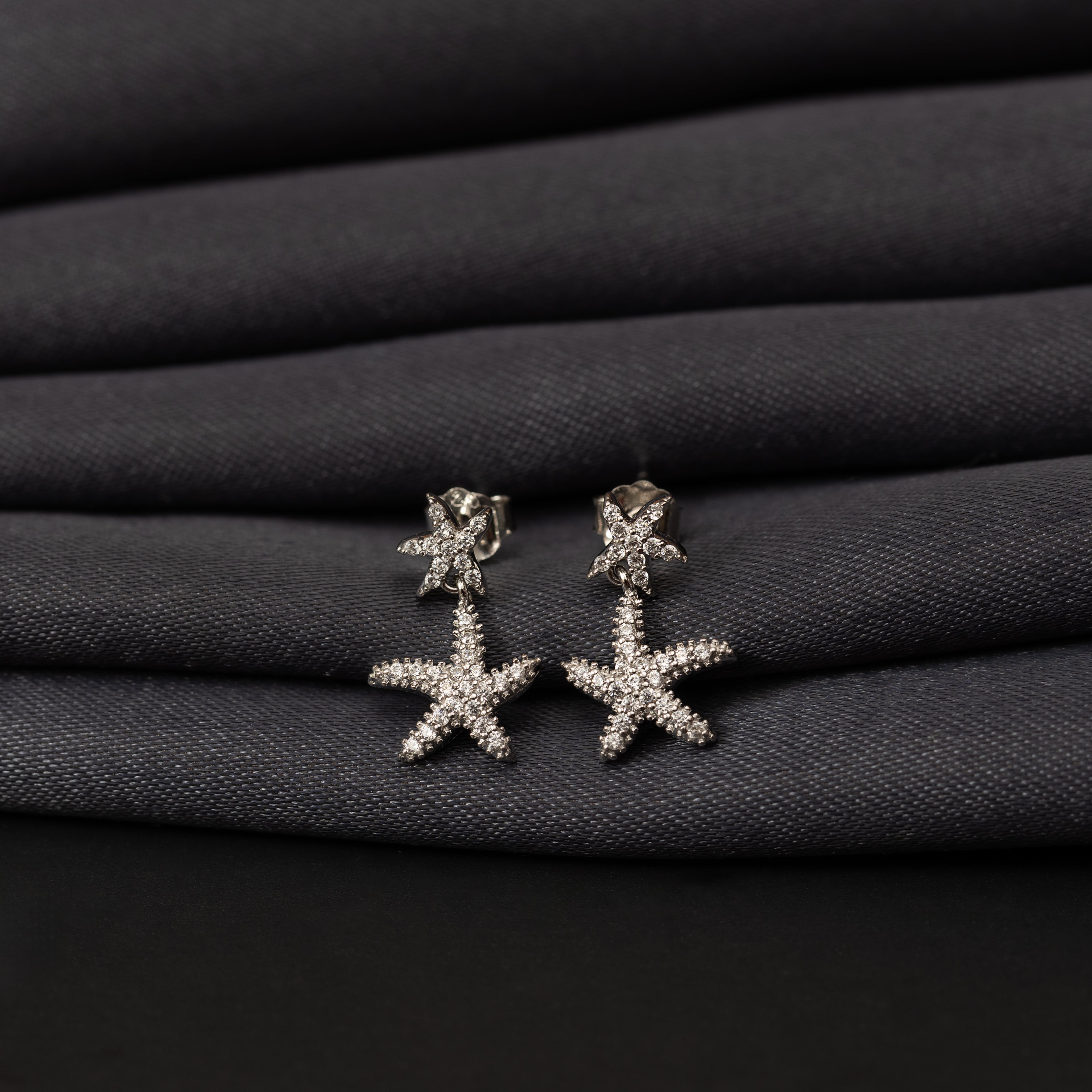 Silver Starfish Earrings