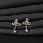 Silver Star Ring Earrings