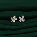 Silver Four Leaves Petal Studs