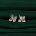 Silver Floral Pearl Studs