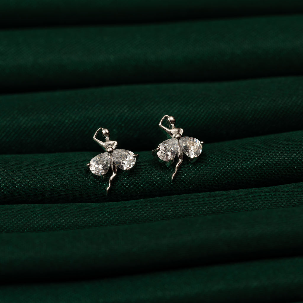 Silver Dancing Fairy Studs