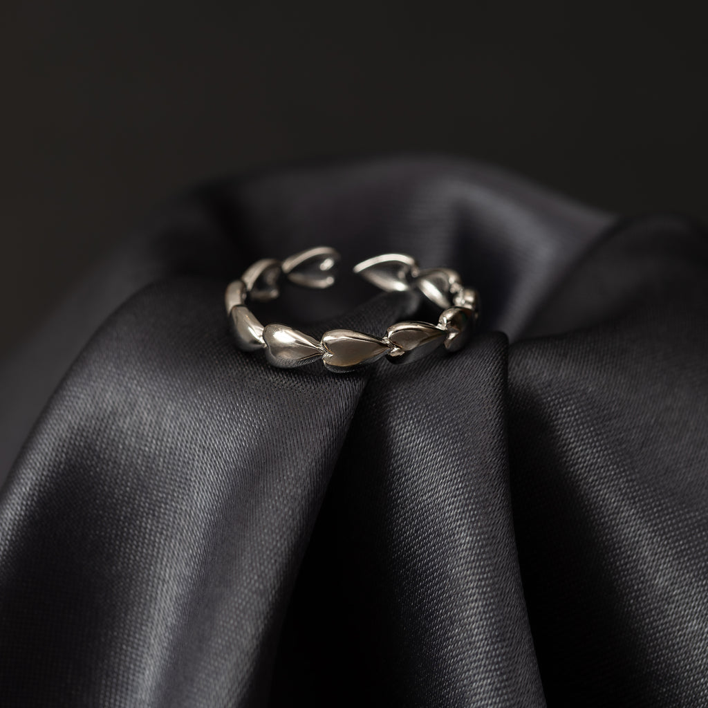 Silver Infinite Heart Band