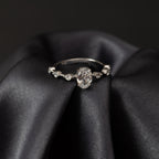 Sterling Silver Zircon Sparkling Loop Ring