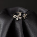Silver Dual Flower Ring