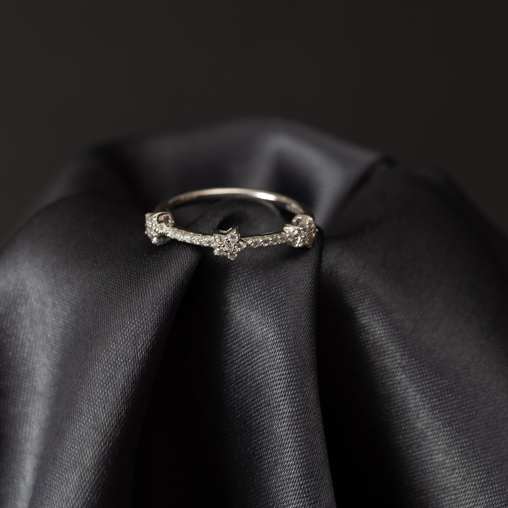 Silver Three Star Ring