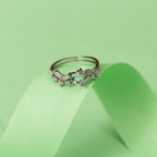 Silver Zircon Heart Ring