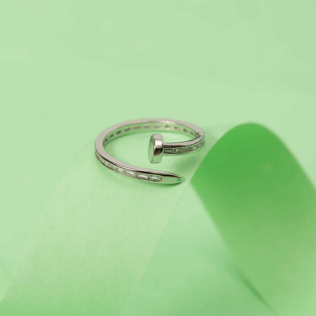 Silver Nail Loop Ring