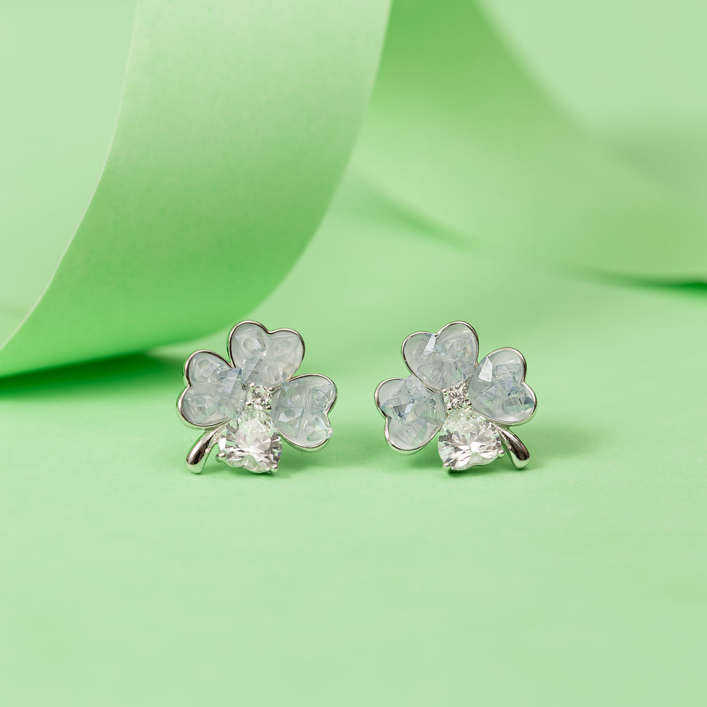 Silver Floral Petal Studs